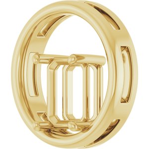 10K Yellow Gold  9x7 mm Emerald Pendant Mounting – image 4