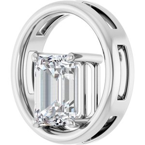 Sterling Silver  9x7 mm Emerald Pendant Mounting – image 3