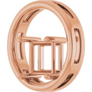14K Rose Gold  7 mm Square Pendant Mounting – image 4