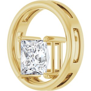 10K Yellow Gold  7 mm Square Pendant Mounting – image 3