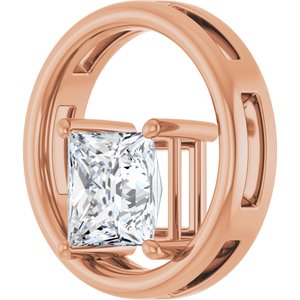 10K Rose Gold  7 mm Square Pendant Mounting – image 3
