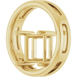 18K Yellow Gold  7 mm Square Pendant Mounting – image 4