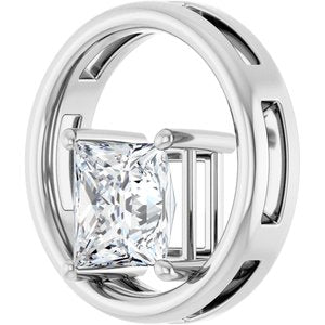 Sterling Silver  7 mm Square Pendant Mounting – image 3