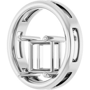 14K White Gold  7 mm Square Pendant Mounting – image 4