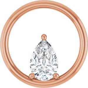 10K Rose Gold  9x6 mm Pear Pendant Mounting