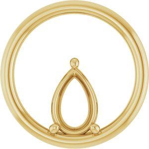 18K Yellow Gold  9x6 mm Pear Pendant Mounting – image 2