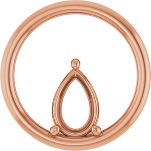 18K Rose Gold  9x6 mm Pear Pendant Mounting – image 2