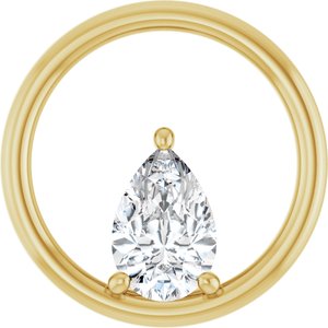 18K Yellow Gold  9x6 mm Pear Pendant Mounting