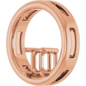 10K Rose Gold  5 mm Asscher Pendant Mounting – image 4