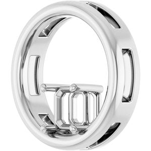 14K White Gold  5 mm Asscher Pendant Mounting – image 4