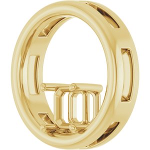 14K Yellow Gold  5 mm Asscher Pendant Mounting – image 4