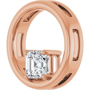 18K Rose Gold  5 mm Asscher Pendant Mounting – image 3