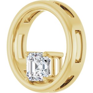 14K Yellow Gold  5 mm Asscher Pendant Mounting – image 3