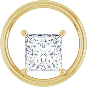 10K Yellow Gold  8 mm Square Pendant Mounting