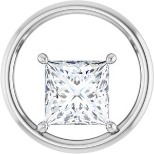 Platinum  8 mm Square Pendant Mounting