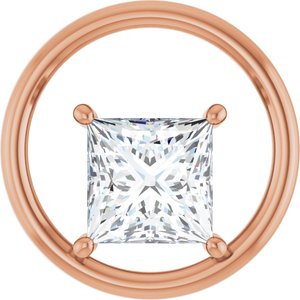 14K Rose Gold  8 mm Square Pendant Mounting
