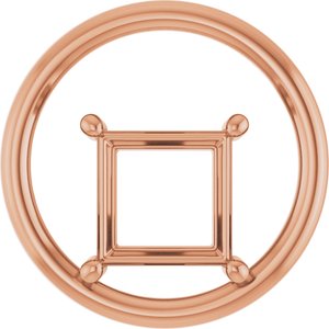14K Rose Gold  8 mm Square Pendant Mounting – image 2