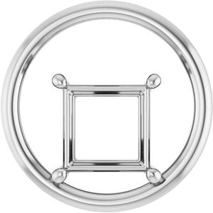 14K X1 White Gold  8 mm Square Pendant Mounting – image 2