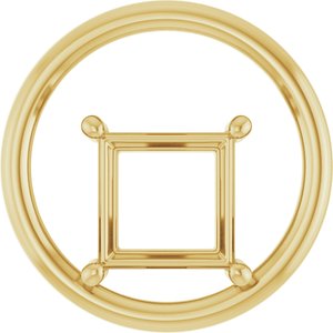 14K Yellow Gold  8 mm Square Pendant Mounting – image 2