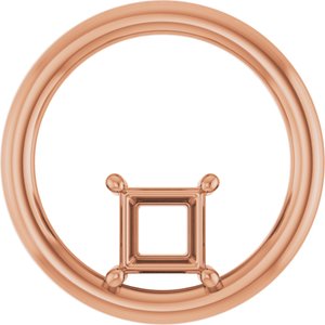 18K Rose Gold  4.5 mm Square Pendant Mounting – image 2