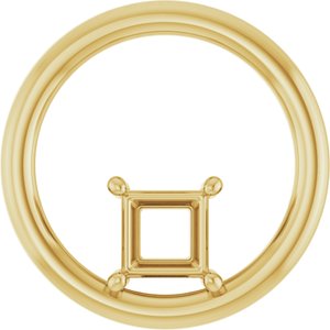 10K Yellow Gold  4.5 mm Square Pendant Mounting – image 2
