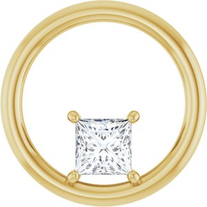 18K Yellow Gold  4.5 mm Square Pendant Mounting
