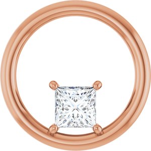 14K Rose Gold  4.5 mm Square Pendant Mounting