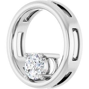 18K White Gold  5.2 mm Round Pendant Mounting – image 3