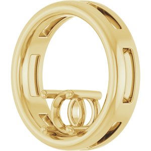 18K Yellow Gold  5.2 mm Round Pendant Mounting – image 4
