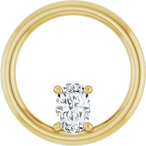 10K Yellow Gold  6x4 mm Oval Pendant Mounting
