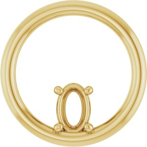 10K Yellow Gold  6x4 mm Oval Pendant Mounting – image 2