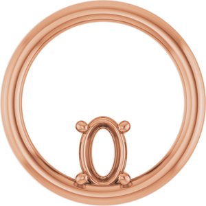 14K Rose Gold  6x4 mm Oval Pendant Mounting – image 2