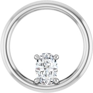 Sterling Silver  6x4 mm Oval Pendant Mounting