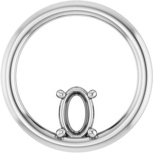14K White Gold  6x4 mm Oval Pendant Mounting – image 2