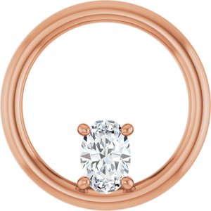 14K Rose Gold  6x4 mm Oval Pendant Mounting