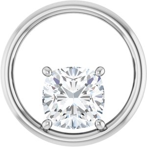 10K White Gold  8 mm Cushion Pendant Mounting