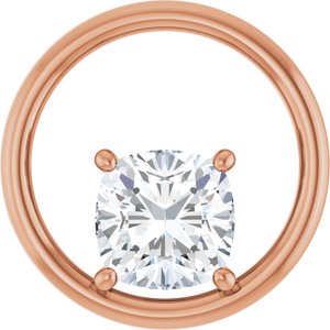 14K Rose Gold  8 mm Cushion Pendant Mounting