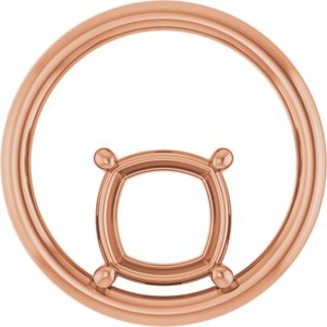 18K Rose Gold  8 mm Cushion Pendant Mounting – image 2