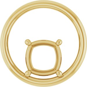 14K Yellow Gold  8 mm Cushion Pendant Mounting – image 2