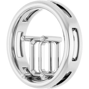 Continuum Sterling Silver  8x6 mm Emerald Pendant Mounting – image 4