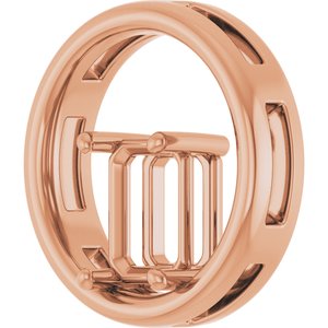 14K Rose Gold  8x6 mm Emerald Pendant Mounting – image 4