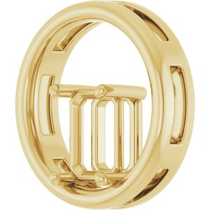 14K Yellow Gold  8x6 mm Emerald Pendant Mounting – image 4