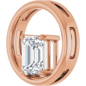 10K Rose Gold  8x6 mm Emerald Pendant Mounting – image 3