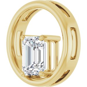 14K Yellow Gold  8x6 mm Emerald Pendant Mounting – image 3