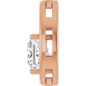 18K Rose Gold  7 mm Square Pendant Mounting – image 5