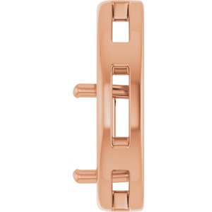 18K Rose Gold  7 mm Square Pendant Mounting – image 6