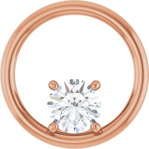 14K Rose Gold  6.5 mm Round Pendant Mounting