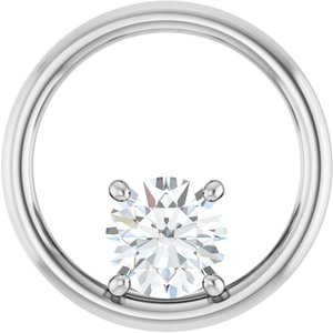 10K White Gold  6.5 mm Round Pendant Mounting
