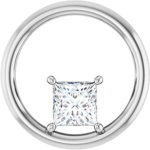 Platinum  5 mm Square Pendant Mounting
