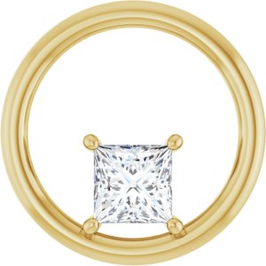 18K Yellow Gold  5 mm Square Pendant Mounting